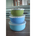 enamel storage bowl with PE lids of colorful decal